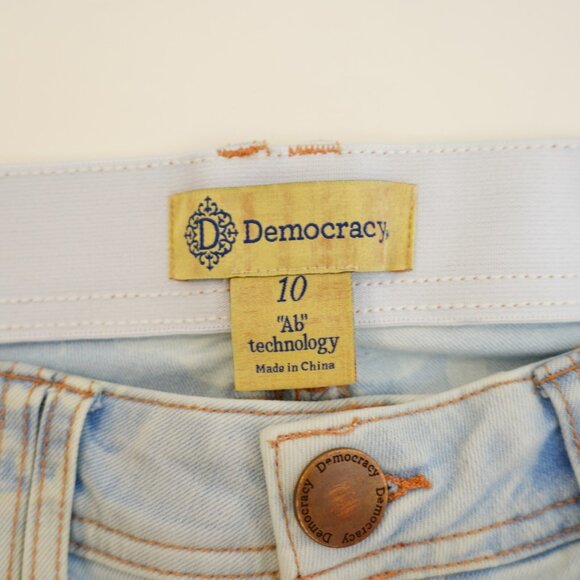 Democracy "Ab Technology" Factory Bleach Stain Light Blue Denim Jeans -10- 32/31 - Picture 7 of 9